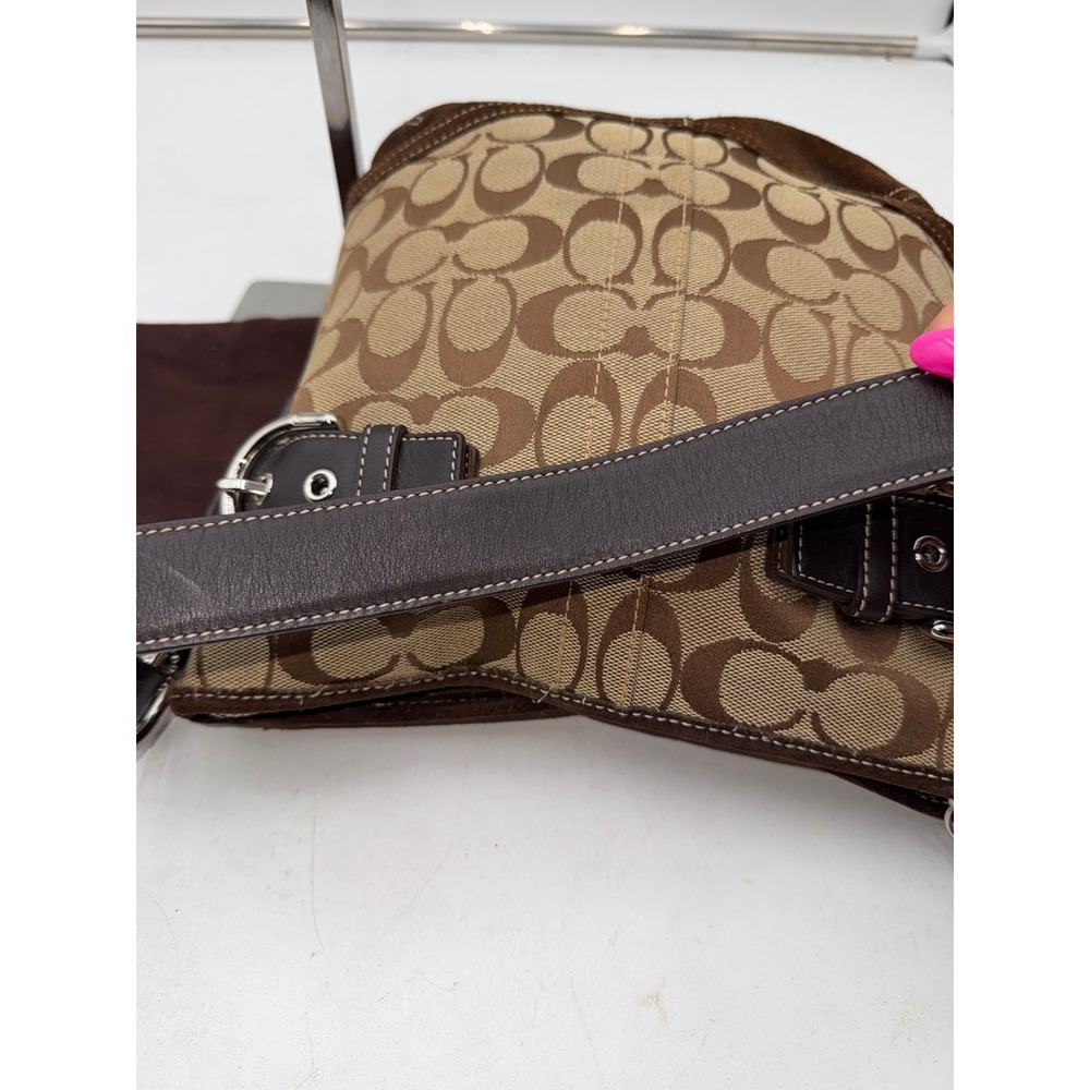 Coach Soho 3577 Signature Jacquard Suede Buckle Hobo Y2K Bag - Picture 6 of 13